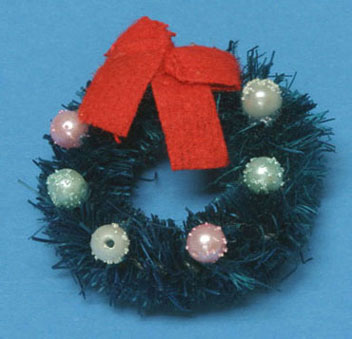 Dollhouse Miniature Wreath, Decorated